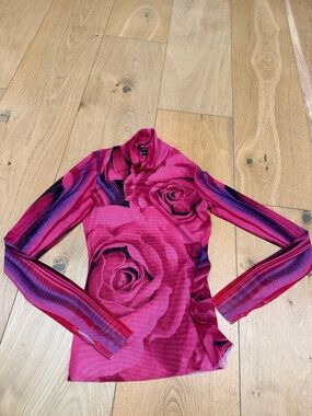 AFRM Hot Pink Mesh Long Sleeve Top